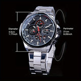 F0RSINING Men's Automatic Mechanical Watch with Calendar - Stainless Steel Band, Zinc Alloy Case, Business Style