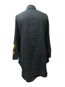 Plus Size - Elegant Floral Print Maxi Dress with Long Sleeves - Blue & White Floral Design, Button-Up Front, Casual Style for Women, All-Season Wear, Casual Summer Dress | Floral Print Dress | Nonstretch Fabric