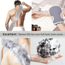 3pcs Back Scrubber Set, Exfoliating Bath Towel, Loofah Sponge, Bath Glove, Durable Body Scrubbers for Shower, Spa Massage