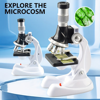 High-Definition Educational Microscope for Youngsters - 1200x Magnification, Triple Zoom Levels (100x/600x/1200x), Includes Slides & Accessories, Perfect for Science Exploration & Early Learning