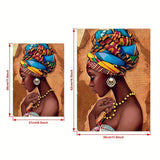 1pc African Art Woman Painting Prints On Canvas, Beauty Girl, Scandinavian Posters, Wall Art Picture, For Living Room/Bedroom Decor