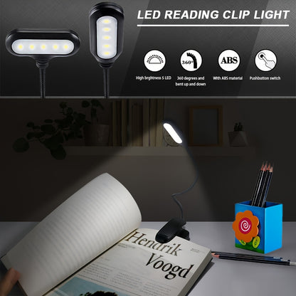 1pc Battery Powered Office Desk Light Led Desk Light, Adjustable Height Eye Protection Night Light, Clip, Rocker Arm Light, Suitable For Home, Office, And Study