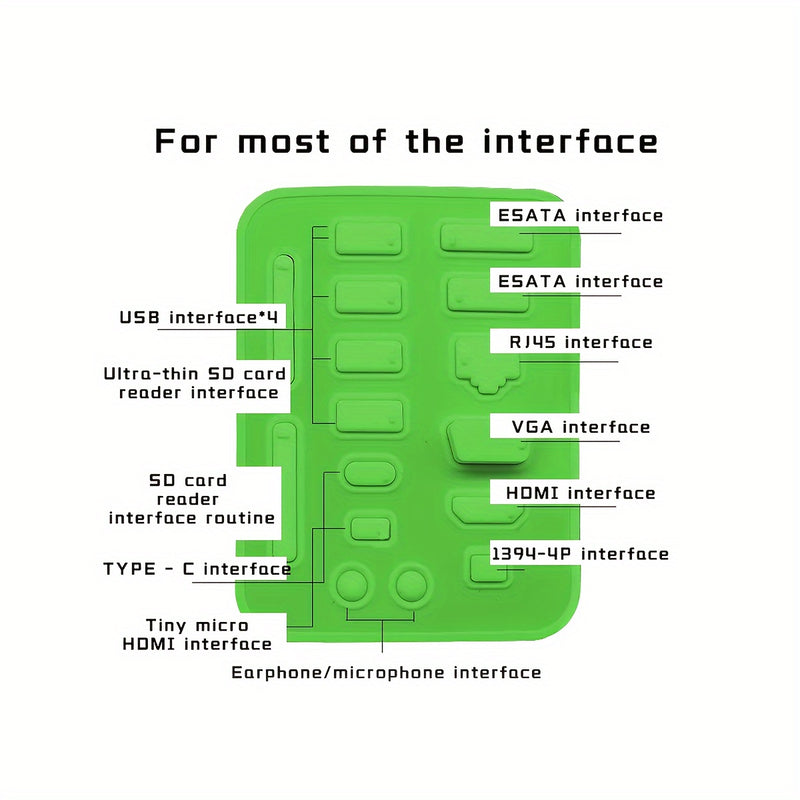 16pcs Silicone Dust Plug Set for Laptops - USB Port Covers &amp; Accessories