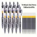 1pc, Complete set of 20 retractable gel pens, 0.5mm black gel pen, retractable gel ink ballpoint pen, 10 sets of gel pens + 10 gel pen refills, suitable for diary, office, school and home writing