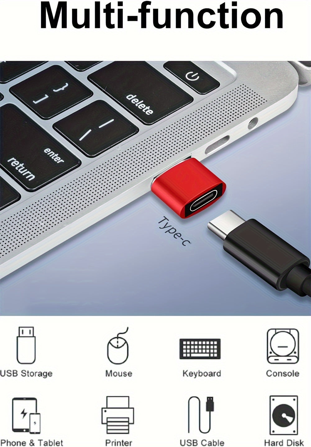 USB C Female To USB A Male Adapter, Type C To USB A Charger Cable Converter For IWatch 7 AirPods, MacBook, iPhone 11 12 13 14 Pro Max, iPad Mini 6, Samsung Galaxy S20 S21 S22.