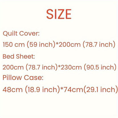 4pcs/set Mickey Mouse Cartoon Bedding Set Including 2 Pillowcases, 1 Duvet Cover, 1 Sheet, Kawaii Comfortable Durable Bedding for Bedroom & Dorm, Room Decor, House Supplies, Birthday Valentine Halloween Christmas Thanksgiving