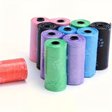 150/300/600pcs Colorful Cartoon Paw Print Dog Poop Bags, Leak-proof Pet Waste Bags Mixed Color Pack