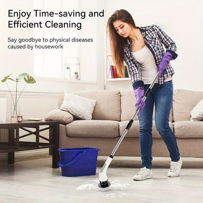 INSKAM 7-in-1 Cordless Electric Cleaning Brush Set, ABS Plastic, Hard Firmness, Rechargeable Lithium Battery, USB Charging, 2500mAh, 2 Speeds, Interchangeable Heads, Multi-Component Kit for Living Room, Bathroom, Outdoor, Flo