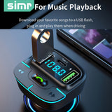 Reproductor MP3 inalámbrico para coche con sonido súper sin pérdidas, transmisor FM, doble USB, carga rápida, PD tipo C, llamadas manos libres con una sola tecla, receptor de audio para coche.