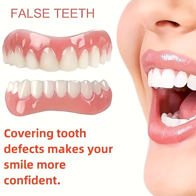 Durable &amp; Adjustable Dental Veneers - Comfort Fit, Easy-Clean &amp; Stain-Resistant False Teeth Accessories for Everyday Use