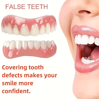 Carillas dentales duraderas y ajustables: cómodas, fáciles de limpiar y resistentes a las manchas. Accesorios para dentaduras postizas para uso diario.