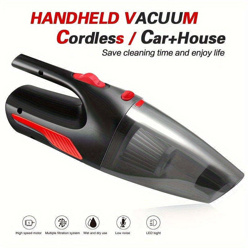 Aspiradora de coche inalámbrica de mano de alta potencia y doble uso para el hogar, miniaspiradora de coche inalámbrica con carga USB