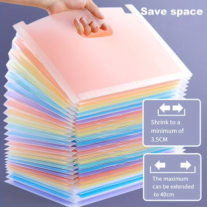 1pc Folder Multi-Purpose Standing Document Folder Expandable A4 File Folder 25 Pockets Colored Index Tabs For Office School Home