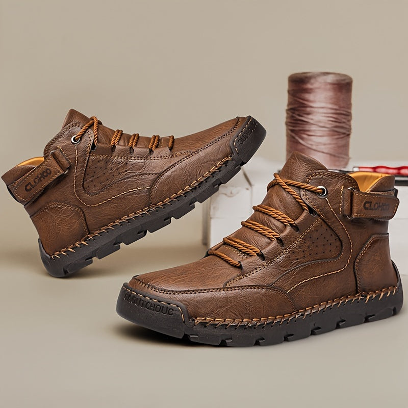 CLOHOO Men's High-Top Casual Sneakers - Comfortable, Non-Slip Rubber Sole, Lace-Up Shoes for Outdoor & Casual Attire
