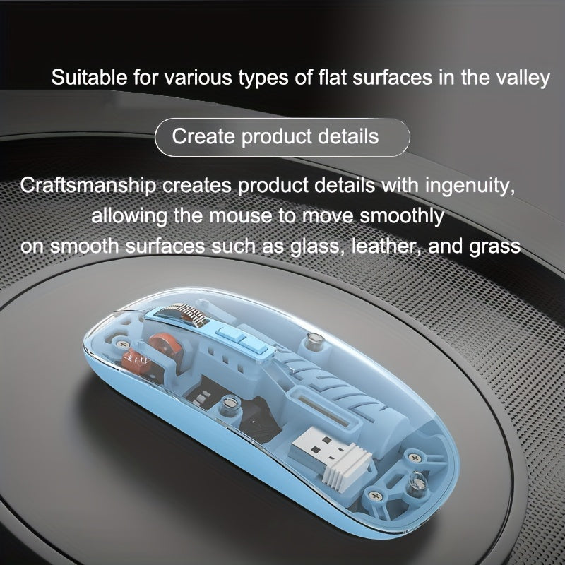 Wireless Mouse, Dual-Mode Mouse, Rechargeable Mouse, Low-Power And Long Battery Life, Comfortable Touch, Ergonomic Design, Streamlined Curved Surface Design Closely Attached To The Palm, Suitable For Gaming, Office And Entert