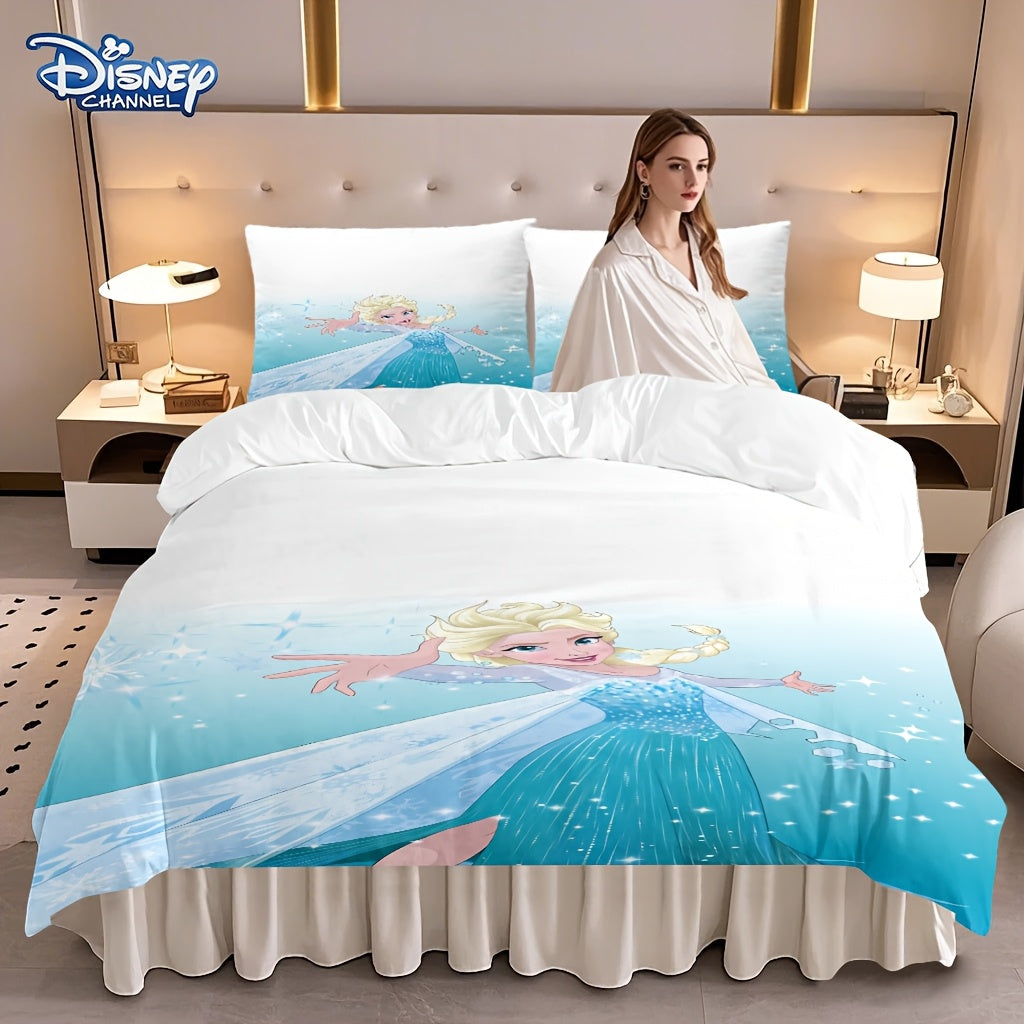 Disney Has Been Authorized 3pcs Cute Bed Cover Anime Cartoon Bedding - Includes Duvet Cover And Pillowcase, Perfect Choice for Bedroom Or Dormitory
