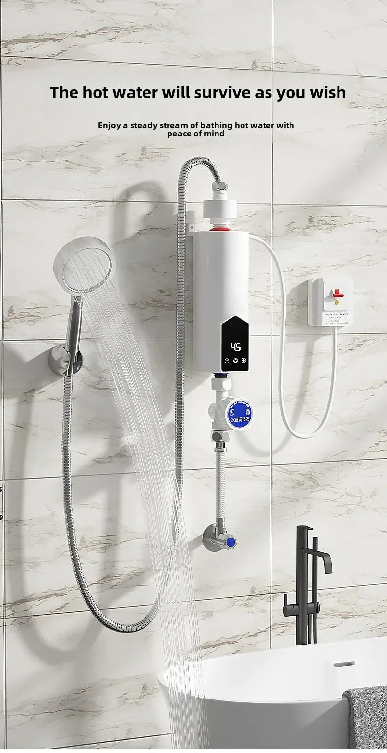 Instant Water Heater 220V 3000W-5500W Portable Electric Heaters for Bathroom Hot Water Shower and Home Kitchen Heating