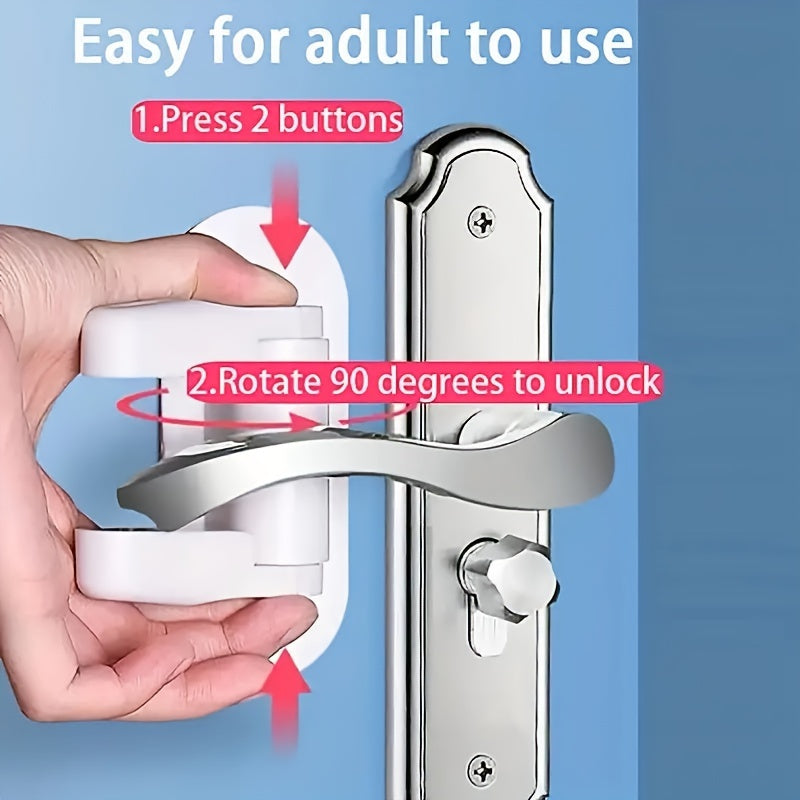 1pc Safety Door Opening Protection Lock Handle Safety Lock Anti-Theft- No Tools Required!