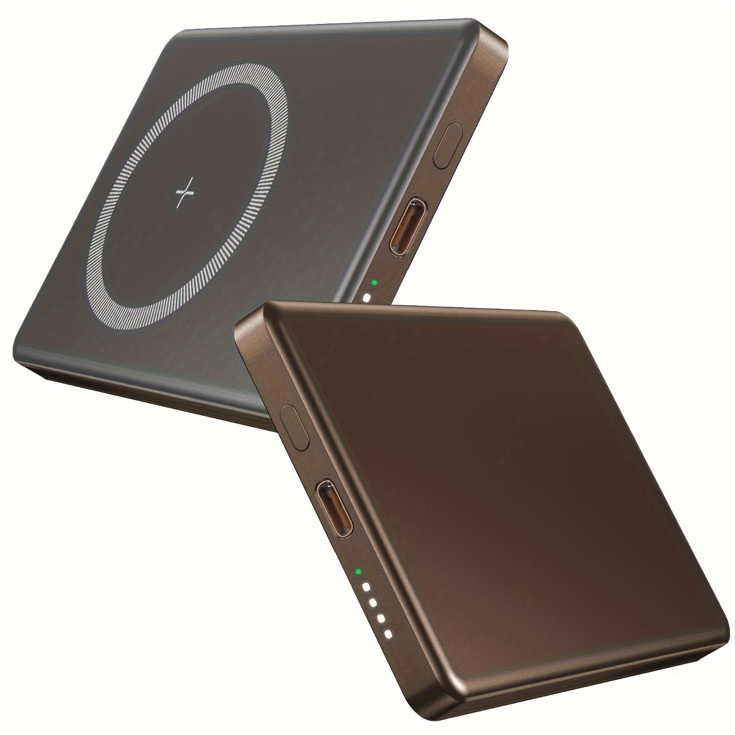 5000mAh Magnetic Wireless Power Bank With USB-C - Fast Charge Compatible For iPhone 15/14/13/12 & For Airpods, Portable Charger Piece