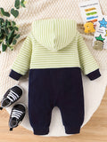 Body con capucha y estampado de dibujos animados de manga larga para bebés de 0 a 18 meses para invierno/otoño