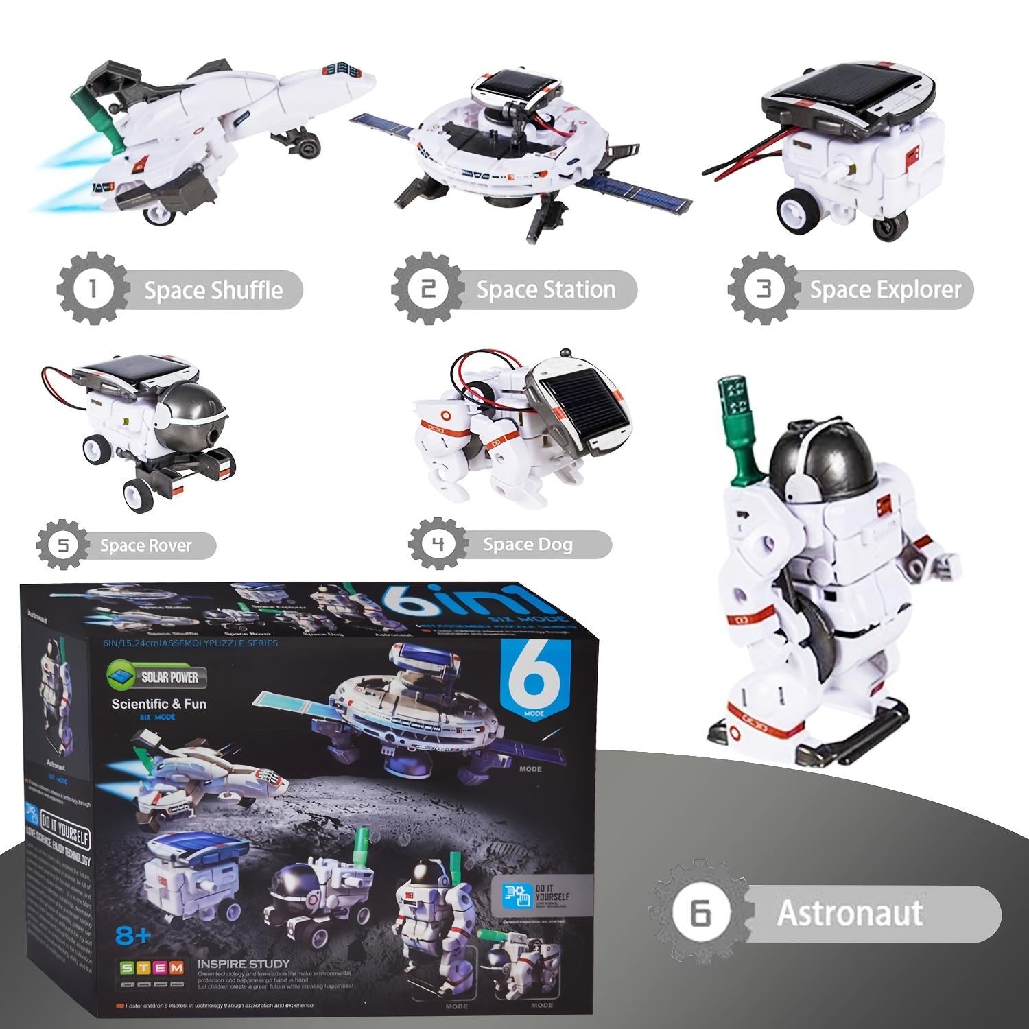 Kit de robot solar STEM 6 en 1, juguetes, regalos para niños de 8, 9, 10, 11, 12 y 13 años, juego de experimentos científicos de construcción educativa para cumpleaños, Halloween, Navidad y Acción de Gracias.