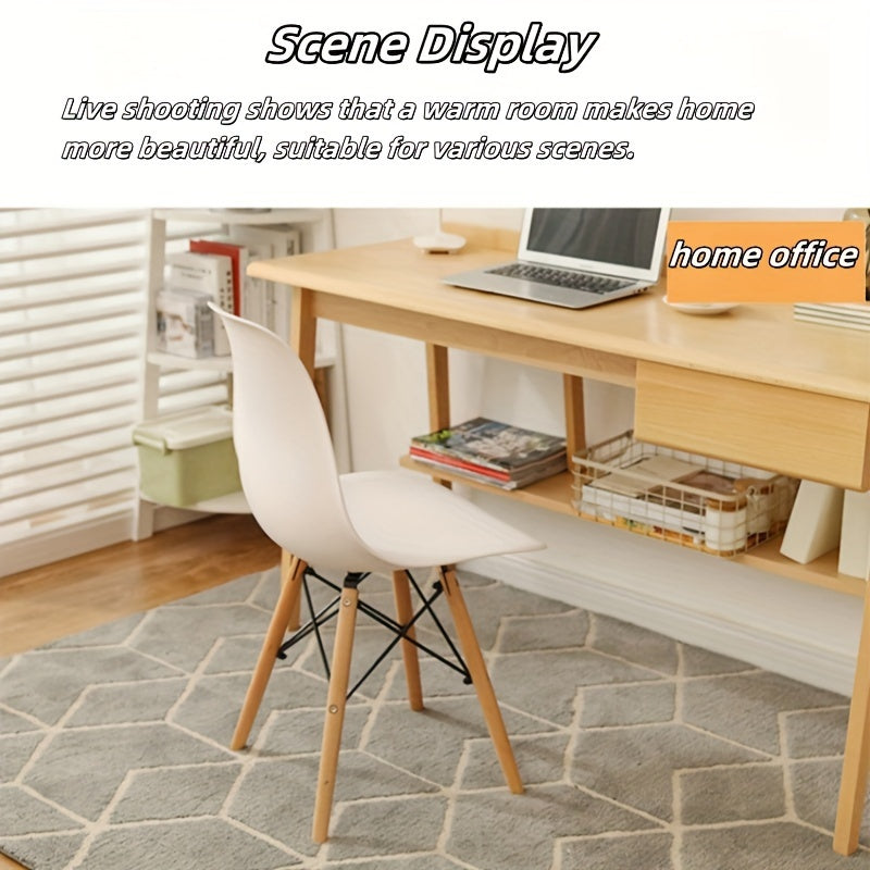 Ergonomic Nordic-Inspired Modern Chair with Solid Plastic Backrest - Perfect for Living Room, Study, Bedroom, Balcony & Outdoor Use