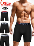 3pcs Men's Modal Long Boxer Briefs - Stretchy, Breathable &amp; Comfort Fit Underwear, Machine Washable