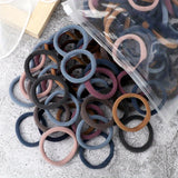 50pcs/Set Women   Basic Hair Bands 4cm Simple Solid Colors Elastic Headband Hair Ropes Ties Hair Accessories Ponytail Holder
