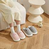 Casual Cartoon Plush Slippers - Comfy Fabric-Lined Home Shoes with Soft EVA Sole, Slip On Round Toe Winter Indoor Footwear, Sun Exposure Resistant, Unisex