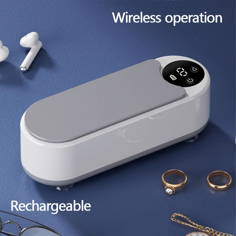 Multifunctional Electric Sonic Cleaning Machine, Jewelry Automatic 360° Deep Cleaning Tool,Ultra-Portable, Usbcharging, High-Frequency Vibration, Easy to Clean Earrings, Rings, Necklaces, Glasses, Toothbrushes, Watches, Make
