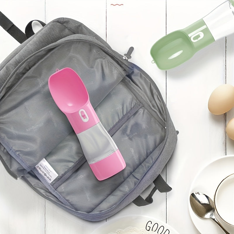 2-in-1 Portable Pet Water Bottle with Food Storage - Leakproof, Collapsible Dog &amp; Cat Hydration Dispenser for Outdoor Adventures