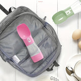 2-in-1 Portable Pet Water Bottle with Food Storage - Leakproof, Collapsible Dog &amp; Cat Hydration Dispenser for Outdoor Adventures