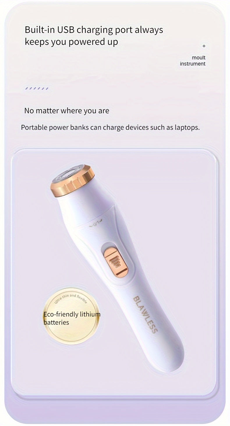 Kit de depilación eléctrica 3 en 1 para mujer: recortadora facial recargable por USB, recortadora de vello nasal, depiladora corporal completa, regalos para mujeres