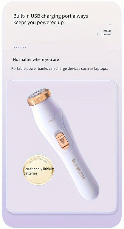 3-in-1 Electric Hair Removal Kit For Women - USB Rechargeable Facial Trimmer, Nose Hair Trimmer, Full-Body Epilator, Gifts For Women