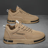 1pc Men's Lace-Up Sneakers - Casual/Retro/Street Style, All-Season, Solid Color, Breathable Low-Top Shoes with PU Upper, Fabric Lining, PVC Sole, Cloth Insole, Round Toe, for Daily & Outdoor Activities / Construction Work, Me