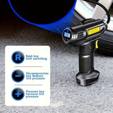 Ultra-Fast 120W Portable Air Compressor & Tire Inflator - Cordless, USB Rechargeable with Digital Pressure Gauge & Light, Ideal for Cars, Motorcycles, Bicycles & Balls