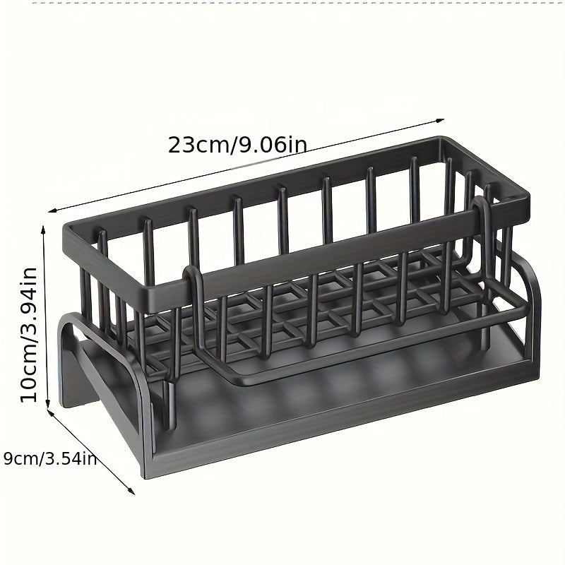 Kitchen Sink Organizer Box with Drain Tray, Robust Thickened Plastic Caddy for Soap, Sponge Holder, Dish Brush, and Kitchen Accessories - Uncharged Tools & Utensils Storage Solution