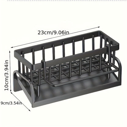 Kitchen Sink Organizer Box with Drain Tray, Robust Thickened Plastic Caddy for Soap, Sponge Holder, Dish Brush, and Kitchen Accessories - Uncharged Tools & Utensils Storage Solution