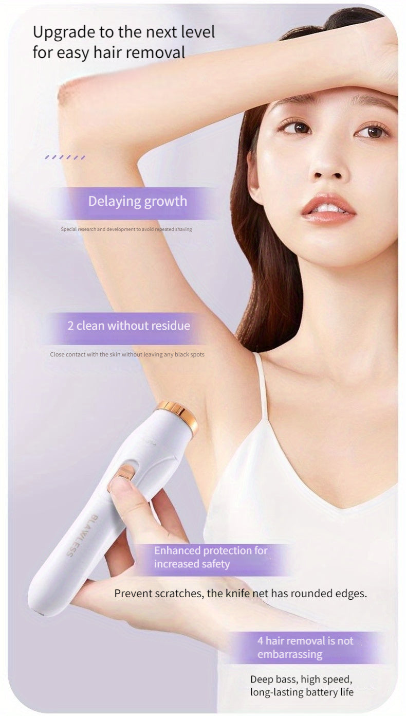 Kit de depilación eléctrica 3 en 1 para mujer: recortadora facial recargable por USB, recortadora de vello nasal, depiladora corporal completa, regalos para mujeres
