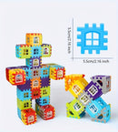100pcs Building Blocks Set for Youngsters - Educational Puzzle House with Smart Development Features, Portable Plastic Toy for Boys & Girls, White/Blue