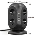 12-way Power Strip With 4 USB, Multi-socket Tower, 1.8 M Extension Cable, Power Strip With Double Switch, Desktop Socket Tower Surge Protection For Garden, Office, Kitchen