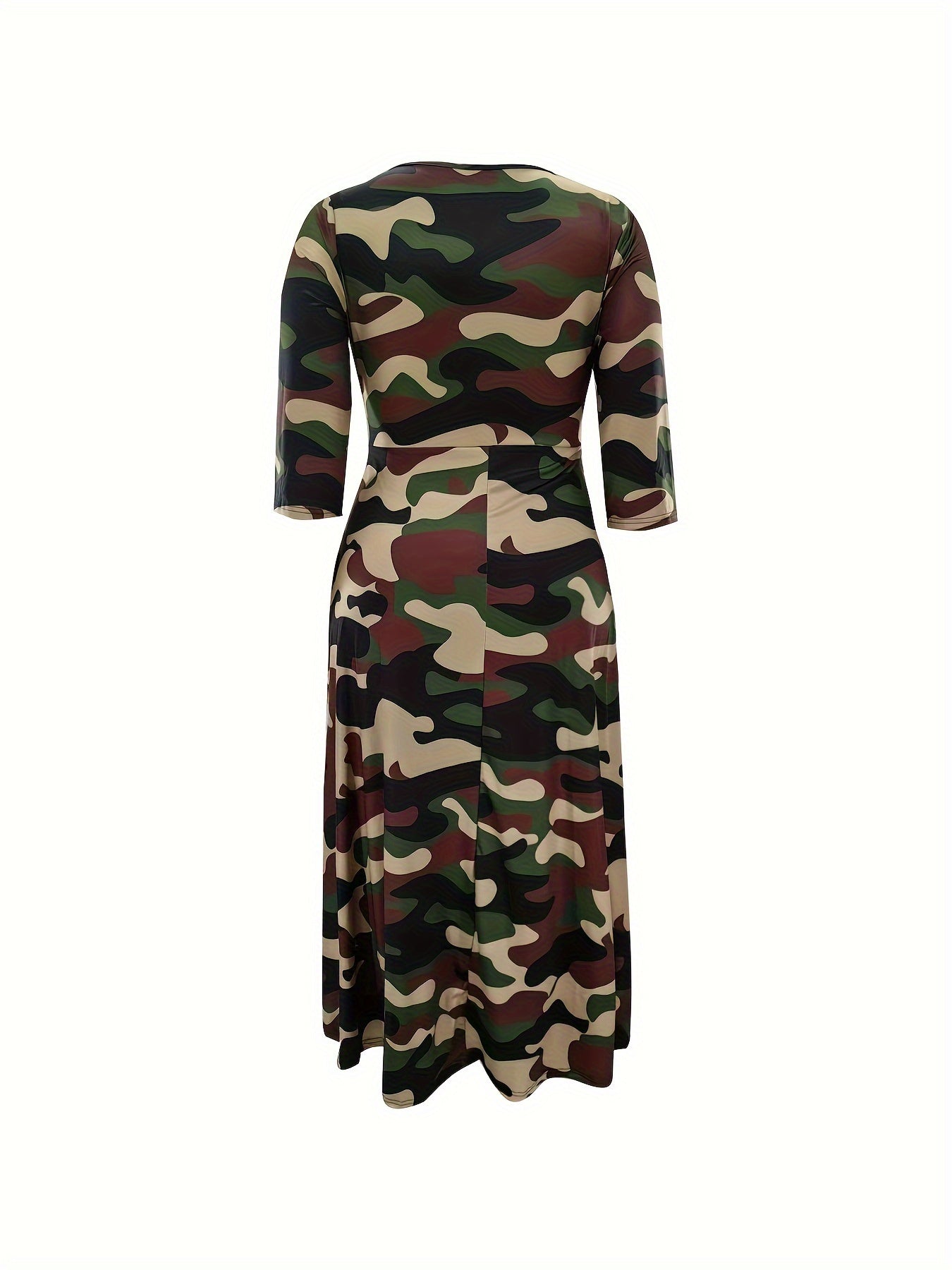 Elegante vestido de poliéster de talla grande con cinturón: cuello redondo elástico cómodo, estilo informal para el fin de semana, dobladillo recto, silueta grande con bolsillos, manga corta, tejido de punto jersey para primavera, verano y otoño.