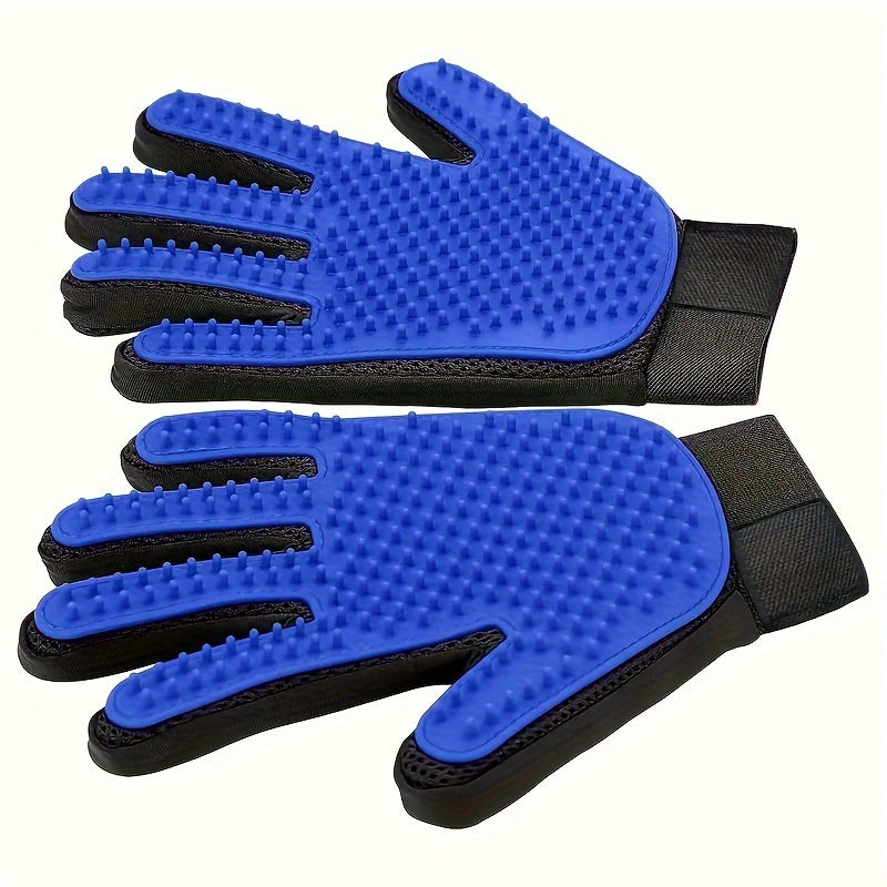 1 Pair Pet Grooming Gloves - Gentle De-shedding Brush, for Dogs and Cats - Massage Stimulating Brush - Easy to Use and Clean - Rubber Material