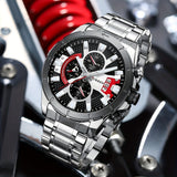CURREN Reloj con Correa de Acero para Hombre Reloj de Pulsera Impermeable con sincronización Multifuncional Accesorios para Hombre