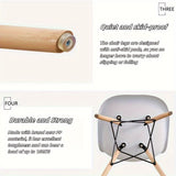 Ergonomic Nordic-Inspired Modern Chair with Solid Plastic Backrest - Perfect for Living Room, Study, Bedroom, Balcony & Outdoor Use