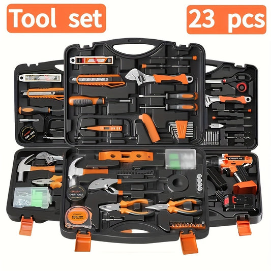 15Pcs/23Pcs Repair Tool Kit Manual Tool Box Set Hardware Tool Multifunctional Home Repair Household Combination, Perfect for Daily Home Decoration Garden Repair