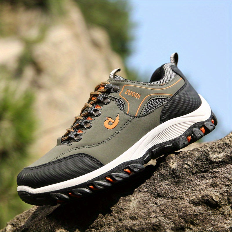 Botas de senderismo con cordones para hombre, resistentes y de talla grande, cómodas y antideslizantes, con suela suave para actividades al aire libre.