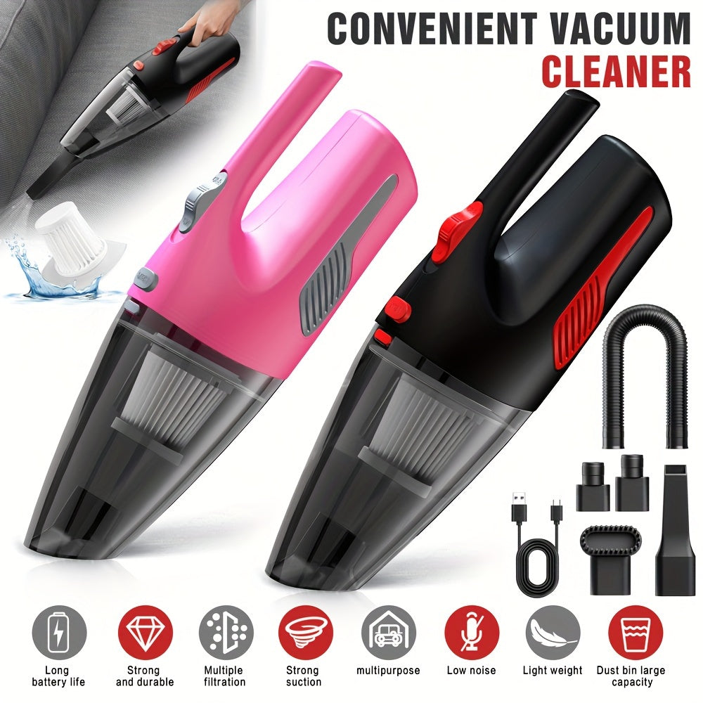 Aspiradora de coche inalámbrica de mano de alta potencia y doble uso para el hogar, miniaspiradora de coche inalámbrica con carga USB