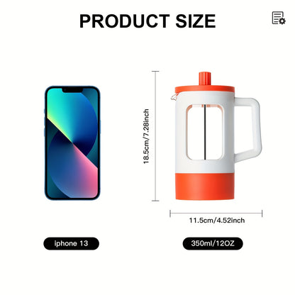 French Press Coffee Maker, 350ml/600ml/1L, Modern Style, Durable Glass and Stainless Steel, Manual Operation, Reusable Filter, Perfect for Camping and Home Use, Ideal for Halloween and Christmas Gift