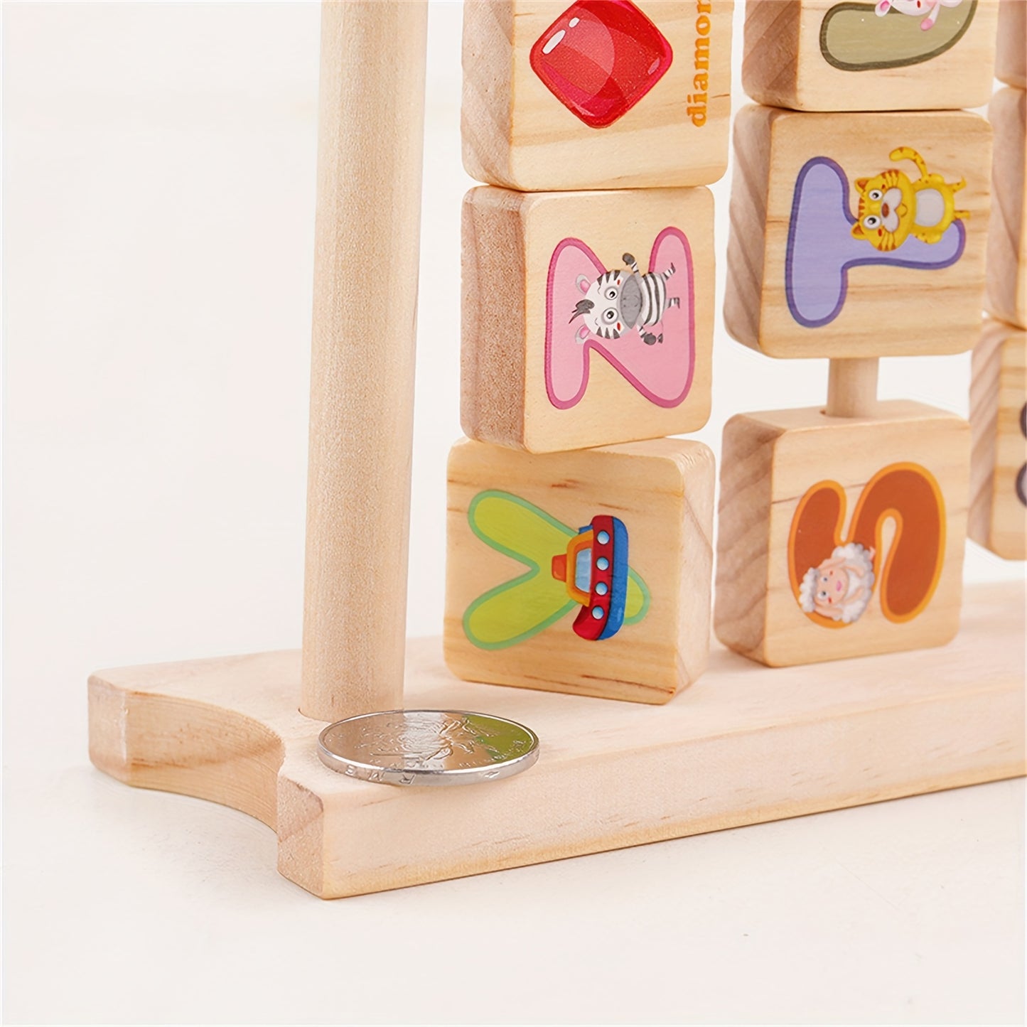 [Fast Arrival] YIDIEMO Wooden Alphabet Blocks & Abacus Activity Toy - Early Learning Enlightenment for Youngsters, Perfect for Birthday, Halloween, Christmas Gifts